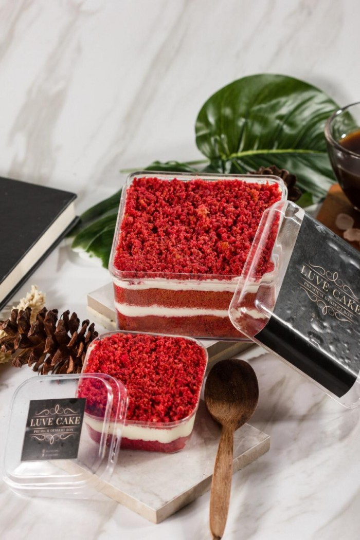  Dessert Box Premium Luve Cake - Red Velvet