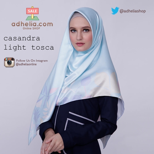  Kerudung / Hijab Segi Empat Satin Motif Zoya Scarf - CASANDRA LIGHT TOSCA